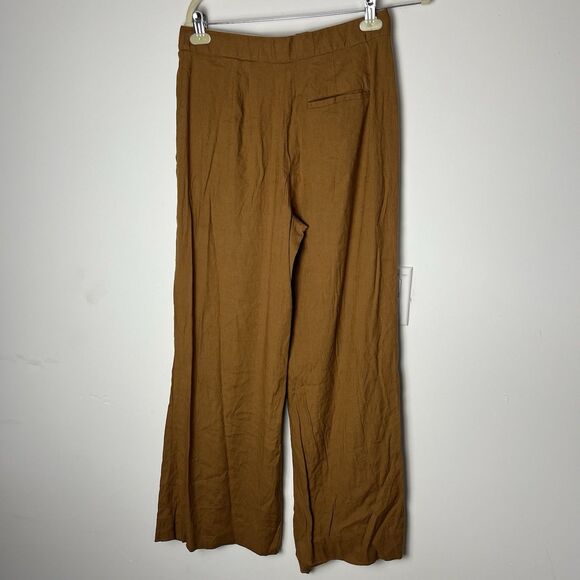 diane von furstenberg Burnt Orange Linen Blend Wide Leg Pants Sz 6 189 - Picture 3 of 7